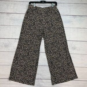 Ruby Rd Pants sz PM Palazzo Pull on Leopard Print Wide Leg 27.5" Inseam